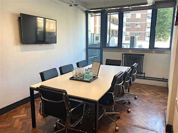 The Space 69 Old Street Meeting Room 2Meeting Room 2Just off the bustling Silicone Roundabout, 69 Old Street is located in an area imbued with creative and entrepreneurial spirit – the perfect location for a dynamic business. You’re never far from an independent coffee shop or café and tube links can be found at Barbican, Old Street and Farringdon stations, all walking distance.

Inside you’ll find original parquet floors, bright offices and cosy social spaces, all topped by a (sometimes) sunny roof terrace and even some palm trees. With amenities such as Wifi, Covid Safety Measures, Plugs, Unlimited Coffee & Tea, Bike Storage, Printer & Copy, TV or Projector, Shower, Meeting Room